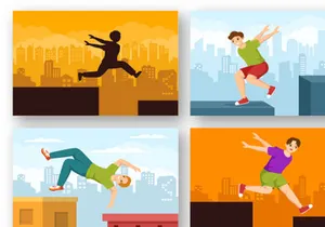 13 Parkour Sports Illustration