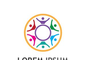 people community logo design with creative idea.