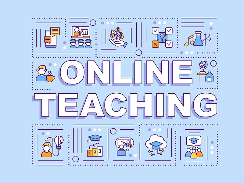 Online teaching word concepts banner