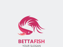 Betta fish modern logo style design vector image illustration