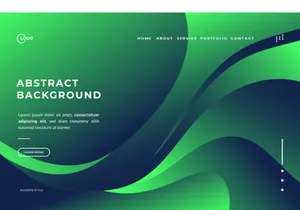 3D Abstract Background Green Wavy