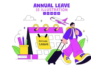 10 Annual Leave Vector Illustration preview picture