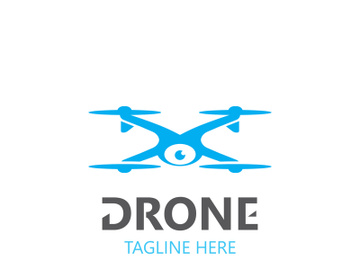Drone aerial with camera vector template icon. logo photography drone vector. quadcopter flat style illustration preview picture