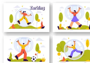 9 Bubble Bump Zorbing Sport Illustration