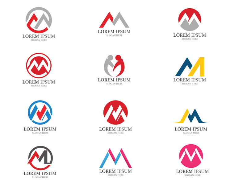 M letter initial logo vector