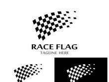 Creative and modern racing flag logo design.