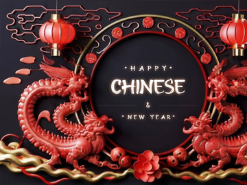 PSD 3d rendaring realistic chinese new year background bundles preview picture