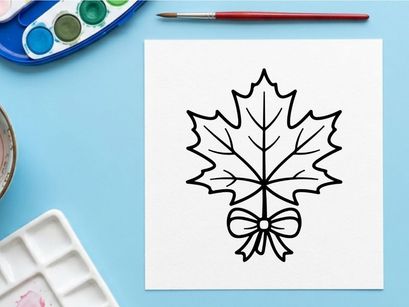 Cozy autumn scene with a maple leaf illustration. Warm seasonal design for fall projects.