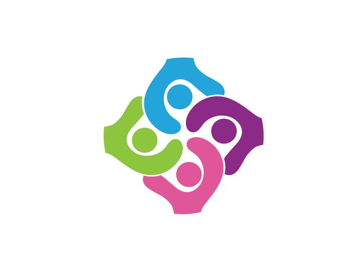 Community peole team group colorful logo