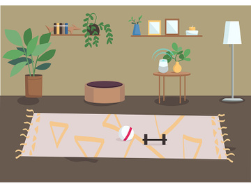 Living room flat color vector illustration preview picture