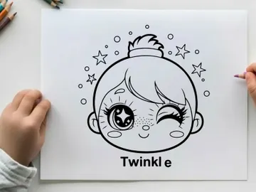 Cute baby star twinkling night sky vector illustration preview picture