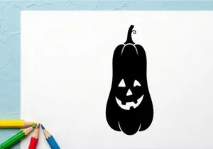 Halloween Pumpkin Jack-o'-Lantern with Spooky Face Illustration
