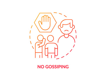 No gossiping red gradient concept icon preview picture