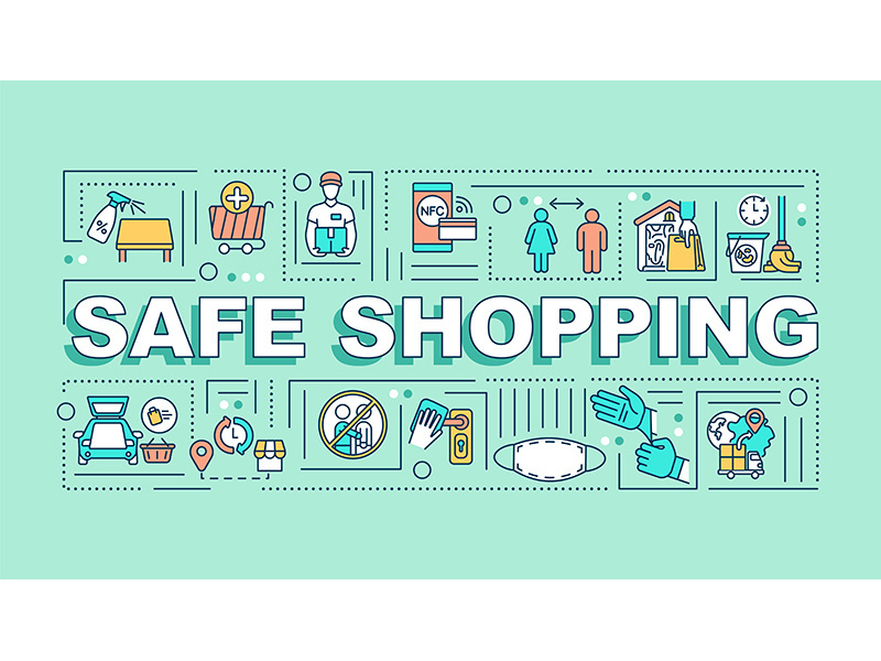 Safe shopping word concepts banner