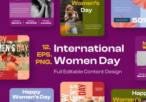 Social media of International Women post template