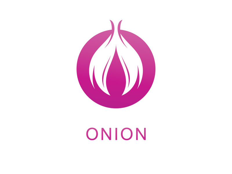 Onion logo vector , red onion icon . illustration Simple onion symbol