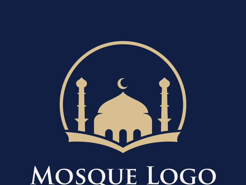 Unique,modern and creative luxury mosque logo with monogram.Logo for islamic,ramadan,company.