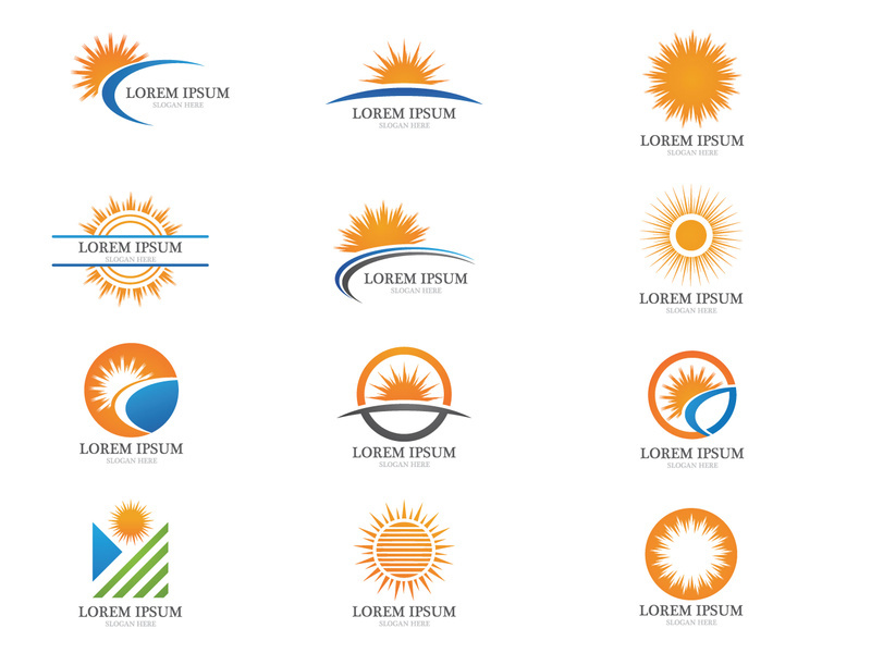 Sun swoosh logo vector