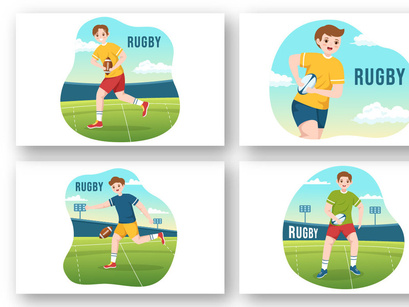 11 Rugby Player Illustration