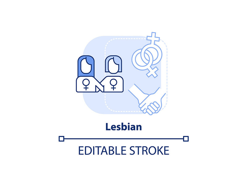 Lesbian light blue concept icon