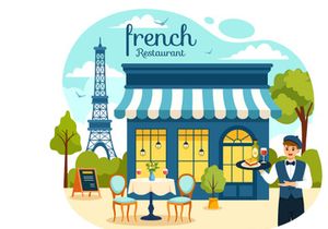 10 French Food Restaurant Illustration