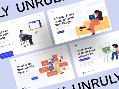 Unruly: 20 vector illustrations for your landing page