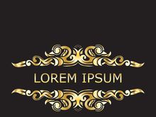 Gold luxury floral vintage monogram decorative logo template