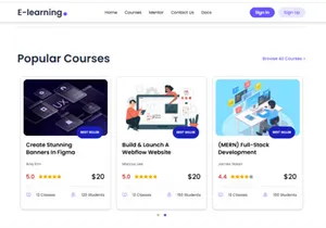 E-learning NextJs Free Landing Page Template