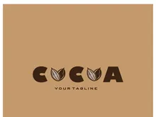 cocoa logo,cocoa bean,cocoa tree,cocoa branches and leaves,chocolate mix on white background,vintage,modern,simple,minimalist icon illustration template design vector