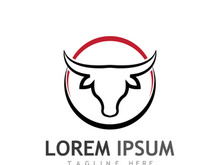 Vintage bull head horns logo