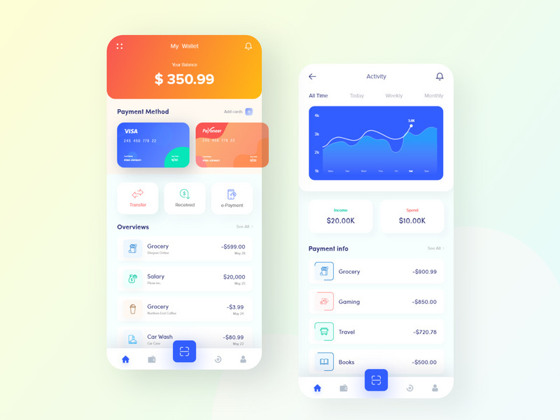 Wallet iOS Apps Concept (Freebie) by Forhadul Alam Minar ~ EpicPxls