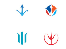 Vector trident logo design template.