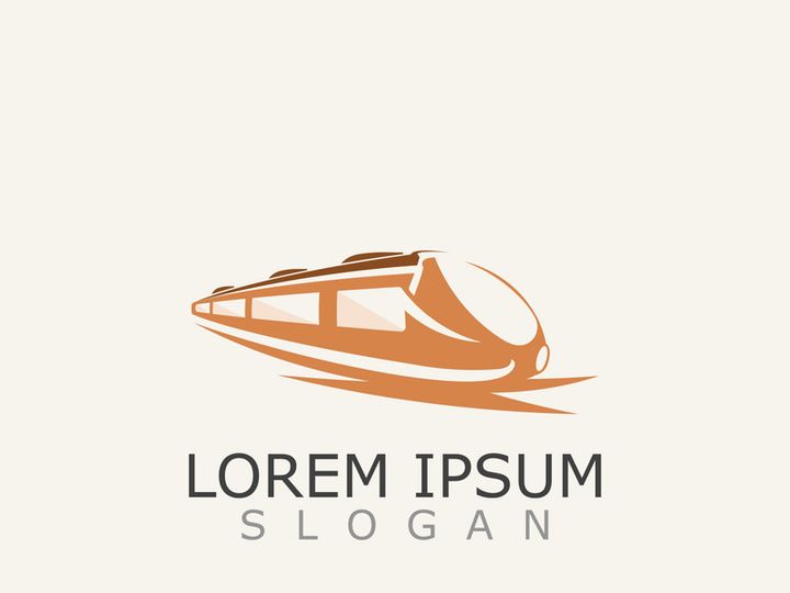 Modern Train logo image design transport railway icon template