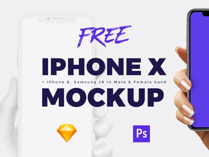 iPhone X PSD & SKETCH Mockup 