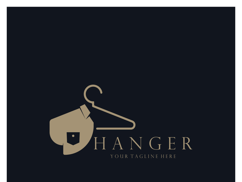 Simple clothes hanger logo details with creative design.for business, boutique, fashion, lifestyle, beauty, wardrobe, wedding dress, clothing store