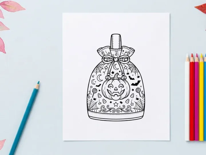 Halloween perfume bottle with smiling jack-o-lantern design. Spooky scented glass container featuring festive bat and ghost patterns for seasonal d...