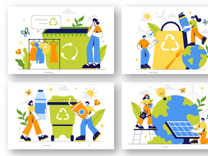 9 Sustainable Living Illustration