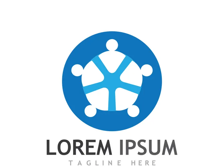 Community of people logo design with creative idea.