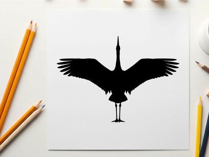 Silhouette of a bird with outstretched wings in flight