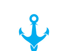 Anchor logo icon boat ship marine navy design vector