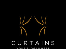 Creative luxury curtain or curtain logo for Theatre, home,hotel and apartment.