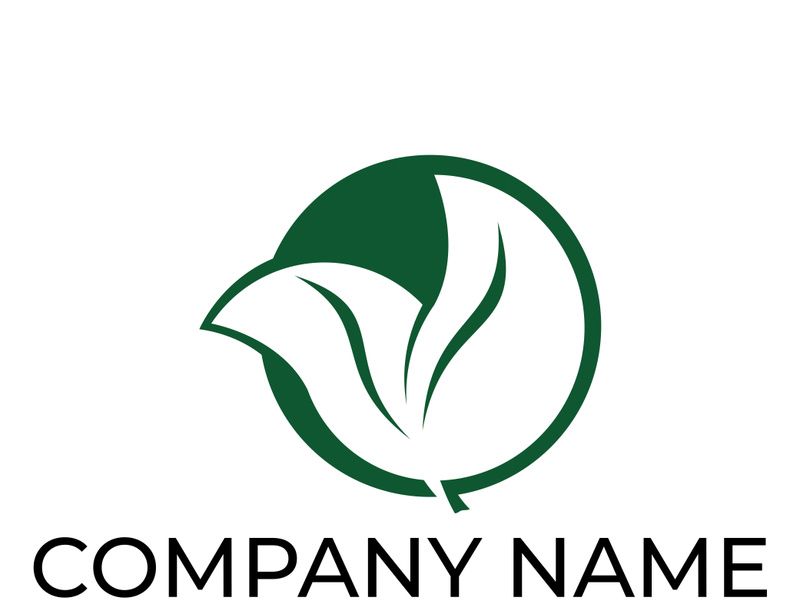 Green leaf logo design vector illustration