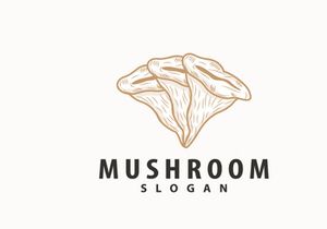 Mushroom Logo, Retro Minimalist Design, Food