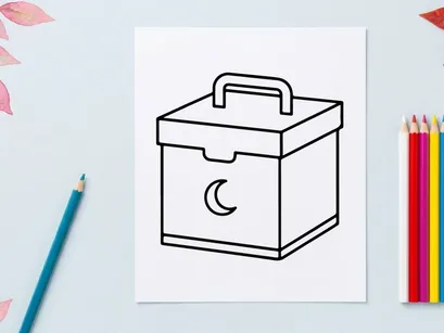 Copyright symbol on storage box for legal protection. Secure intellectual property container for trademark and licensing compliance.
