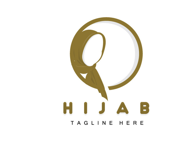 HIjab Logo, Fashion Product Vector Brand, Muslim Women Hijab Boutique Design