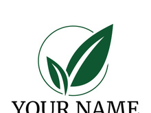 Green leaf logo design vector illustration