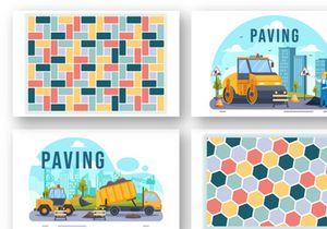 10 Paving Vector Illustration