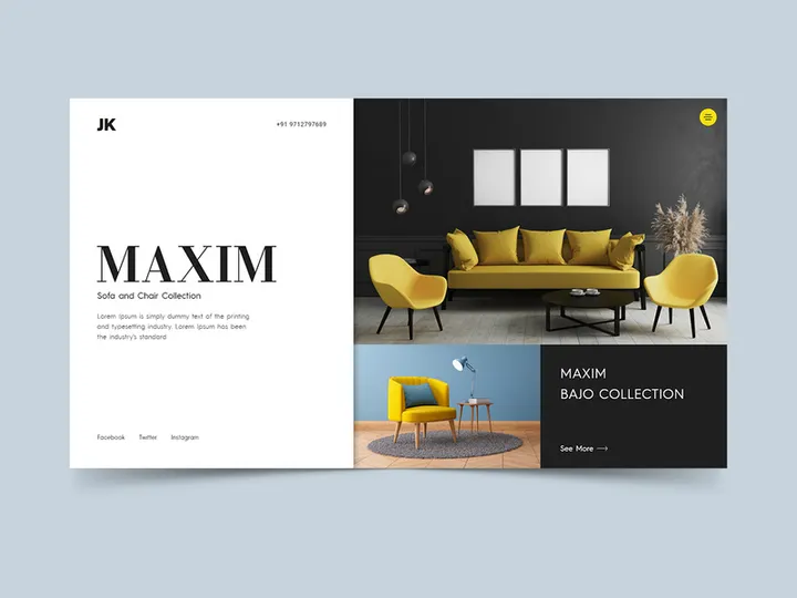Sofa website banner design