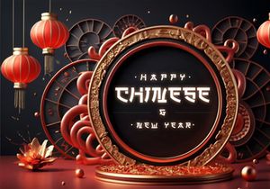 PSD 3d rendaring realistic chinese new year background bundles