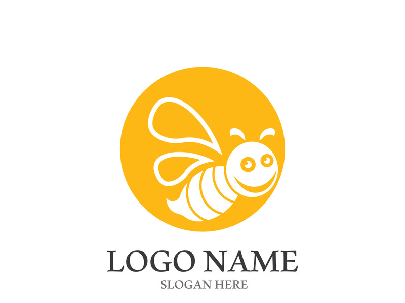 Bee logo vector icon illustration design